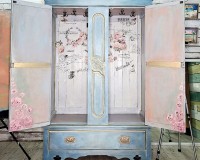 Blue Romance hand painted armoire