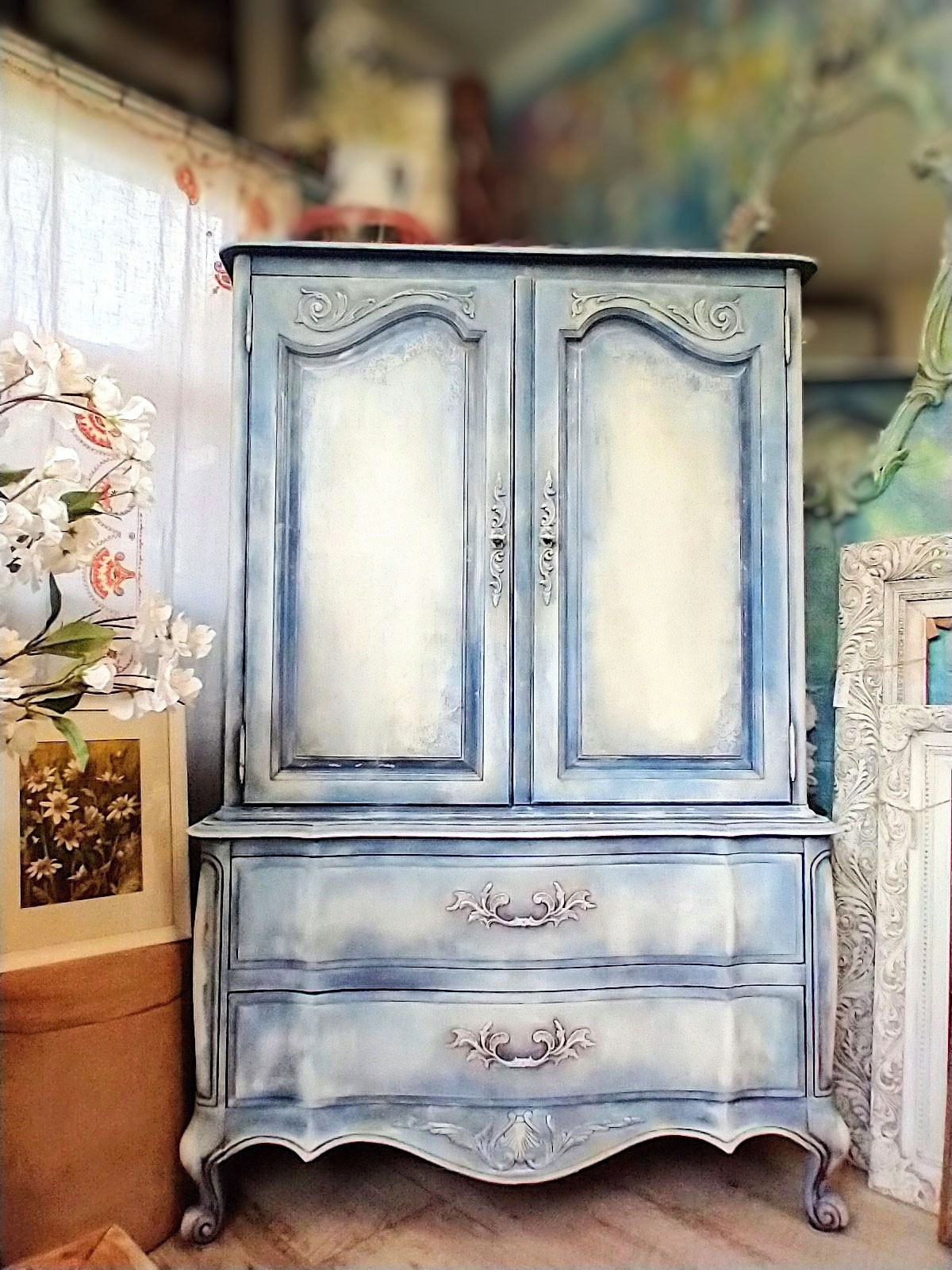 Hand painted French Blue