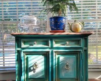 Hand painted teal buffet